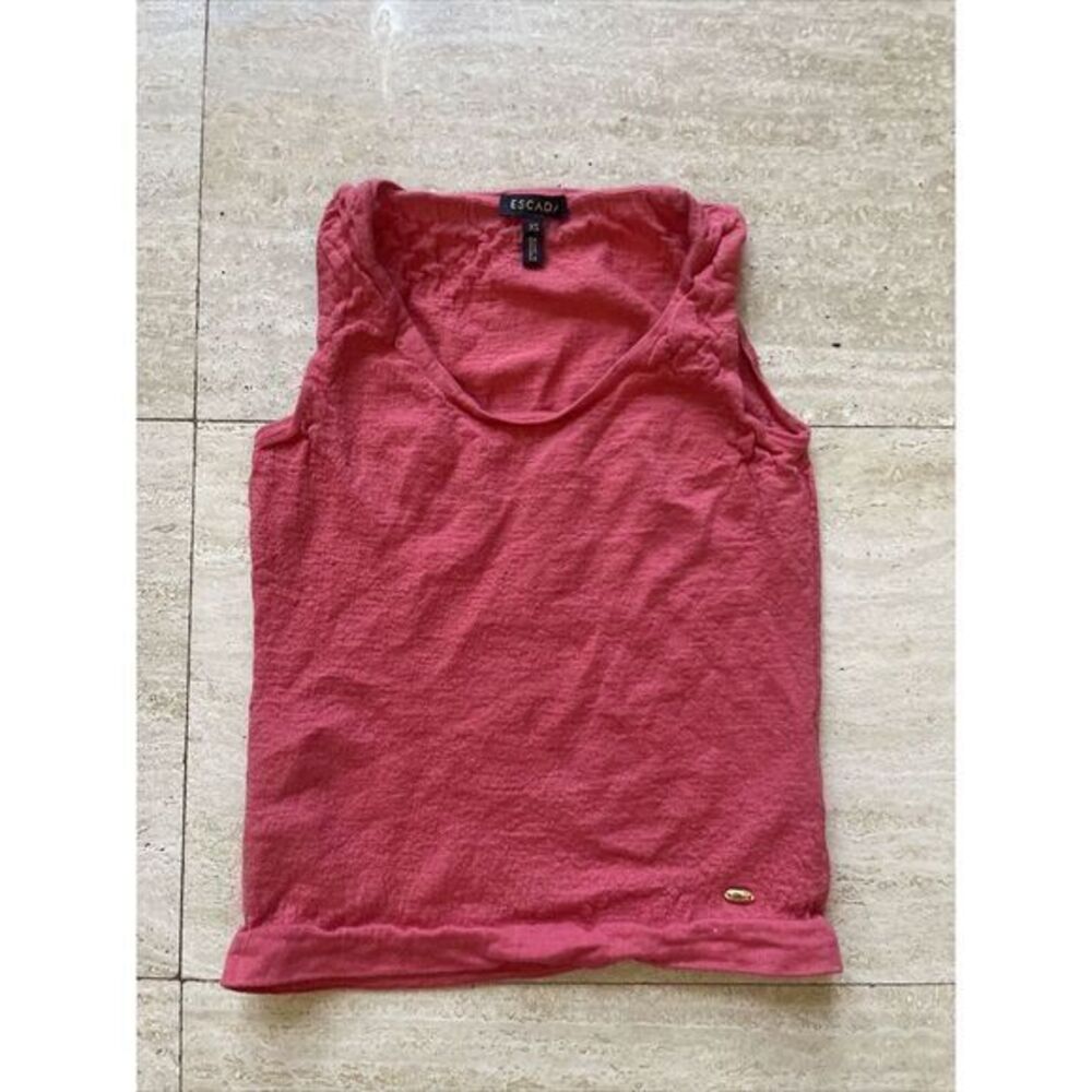 ESCADA Vibrant Pink Sleeveless Knit Tank Top Sweater Wool Blend XS